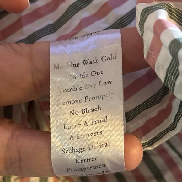 Frank & Eileen Size S Barry Button Front Up Shirt Stripes Striped Long Sleeves - Picture 6 of 6